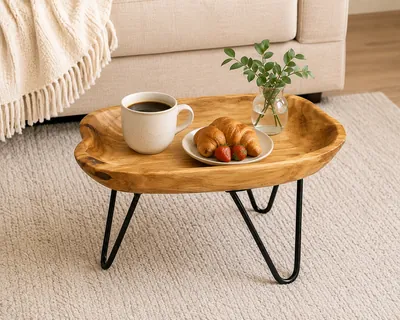 Wooden table with stand