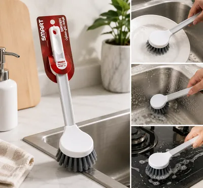Smart stainless steel manual dishwashing brush