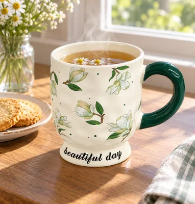 Decorated ceramic mug