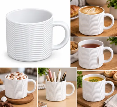 Porcelain Cup with Wavy Stripes