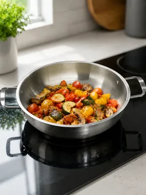 Silver pan with handle