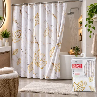 Leaf Pattern Shower Curtain