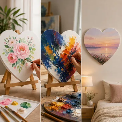 Heart-Shaped Painting Canvas