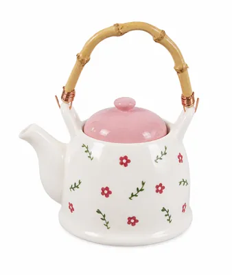 Ceramic teapot with a colored lid