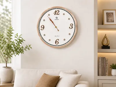 Round Wall Clock with Pendulum