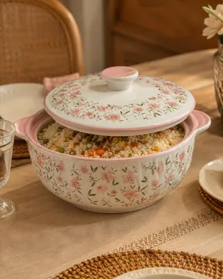 Floral Decorated Porcelain Pot