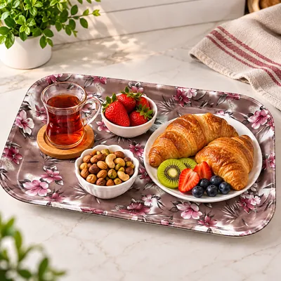 Decorated Plastic Serving Tray