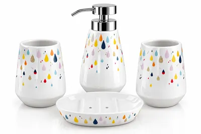 Droplets-Decorated Bathroom Set
