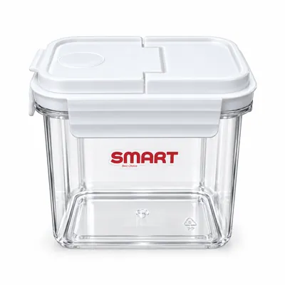 Storage container with white lid