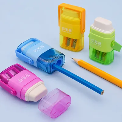 Pencil sharpener with eraser