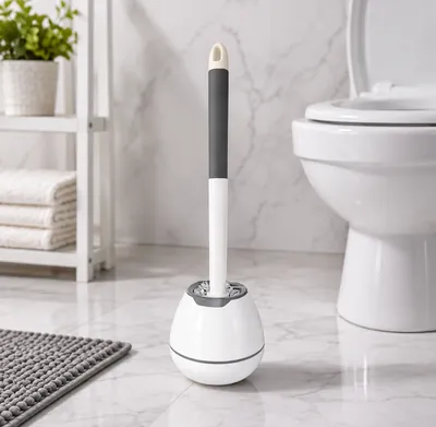 White Round Toilet Brush