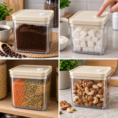 Acrylic storage container with lid