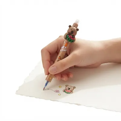 Decorated erasable ink pen