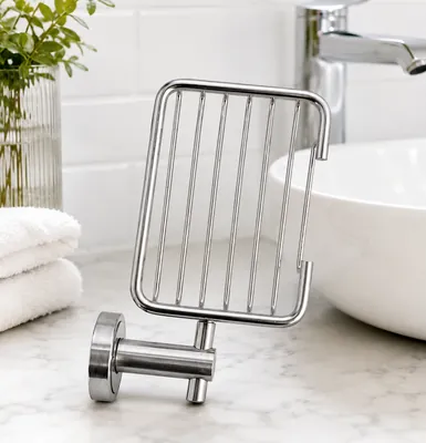 Silver stainless steel soap holder