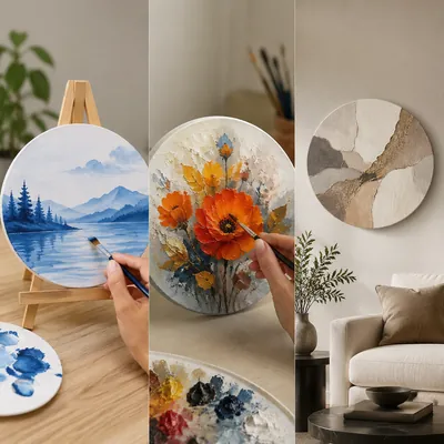 Round canvas panel