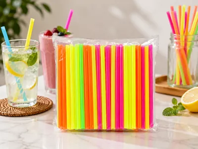 Colorful cocktail straws