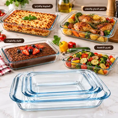 Rectangular Pyrex Glass Set