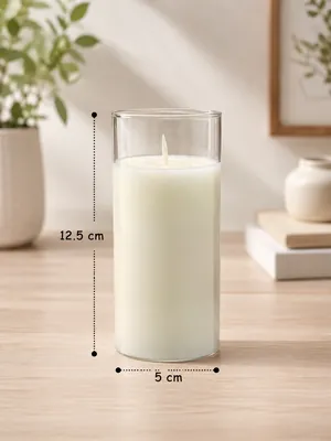 Black cylindrical candle