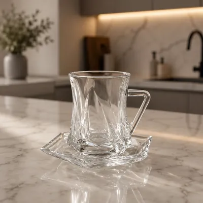Tea glass set with saucers