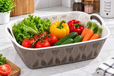 3-piece storage basket set with handle