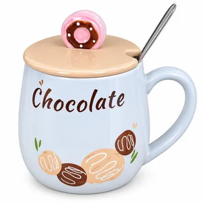Ceramic mug with donut lid