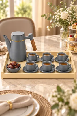 Coffee set with cups and coffee pot
