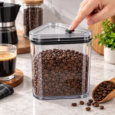 Storage container with triangular lid