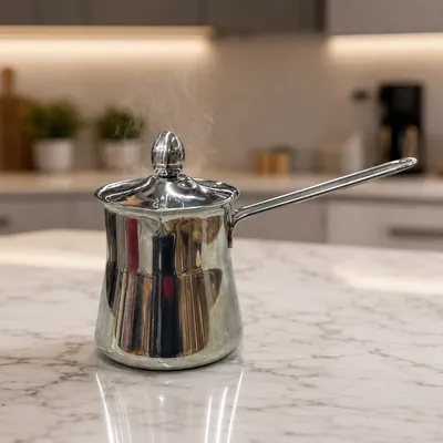 Stainless steel coffee kettle with lid