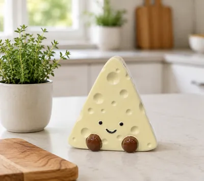 Cheese-Shaped Tissue Holder Figurine
