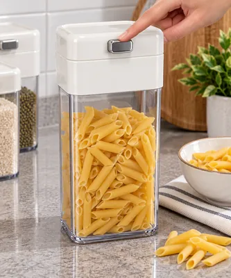 Acrylic storage container with snap/press lid