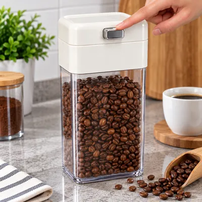 Acrylic Storage Container with Push-Button Lid