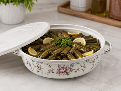 Floral Serving Tray with Lid