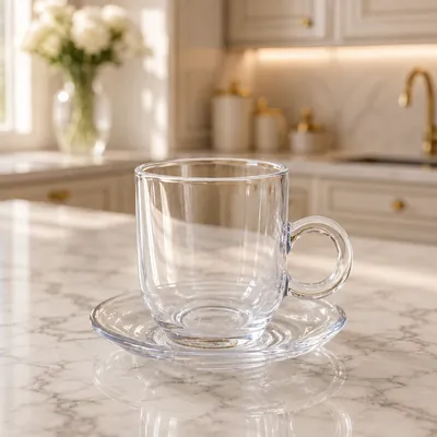 Tea glass set with saucers