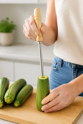 Wooden Zucchini Corer