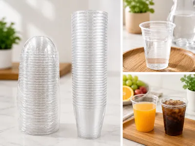Plastic cocktail cups with lid