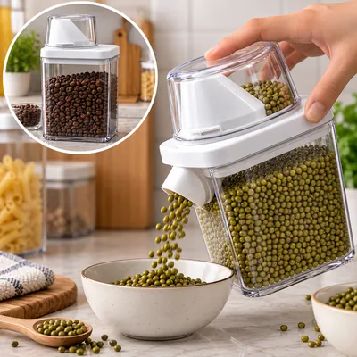 Legume Storage Container with Measuring Cup
