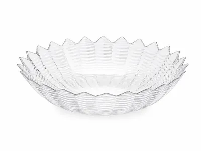 Decorative glass plate with gold-trimmed edges