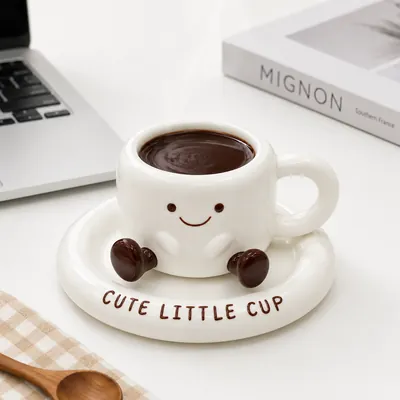 Cute design cup with saucer