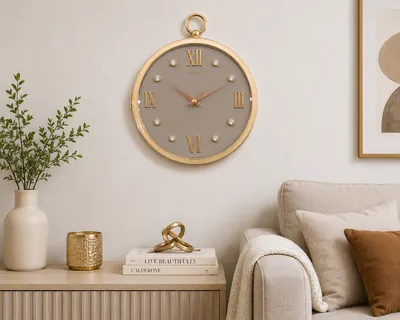 Round Gold Wall Clock
