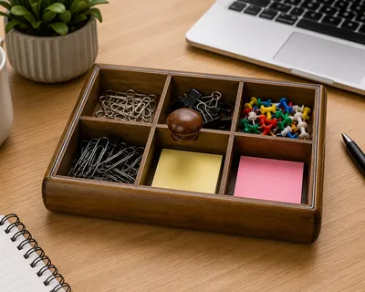 Divided wooden box