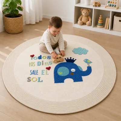 Fun Design Round Kids Rug