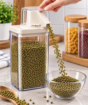 Pulse/Legume Storage Container with Measuring Lid