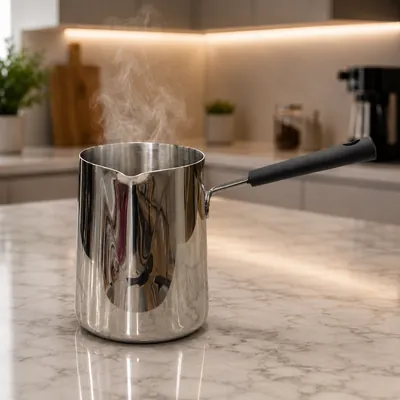 Coffee kettle with plastic handle