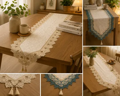 Colored lace tablecloth