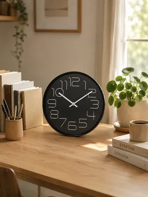 Round Black Wall Clock