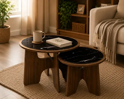 Marble Coffee Table Set