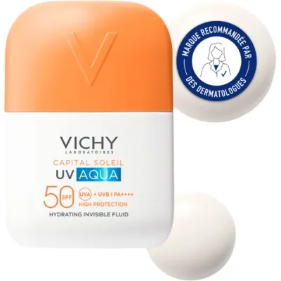 كابيتال سولاي UV أكوا فلويد مرطب غير مرئي SPF50 من فيشي 50 مل
