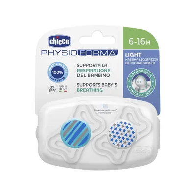Set of 2 silicone pacifiers 6–16M Chicco Physio Light – Chicco Physio Light