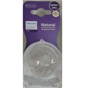 Pair of Avent Natural Response nipples +3M, Stage 4
