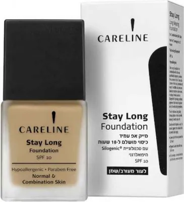 Long-wear foundation with SPF10, prevents oily shine and provides full coverage, Careline shade 602 – 30 ml